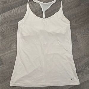 Under Armour White Fitted Sleeveless Tank Top